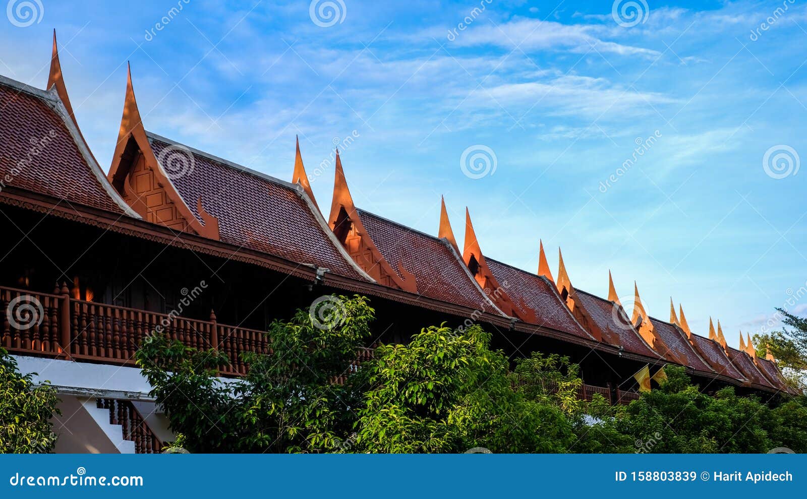 cloister of buddhism at wat yai chai mongkhon