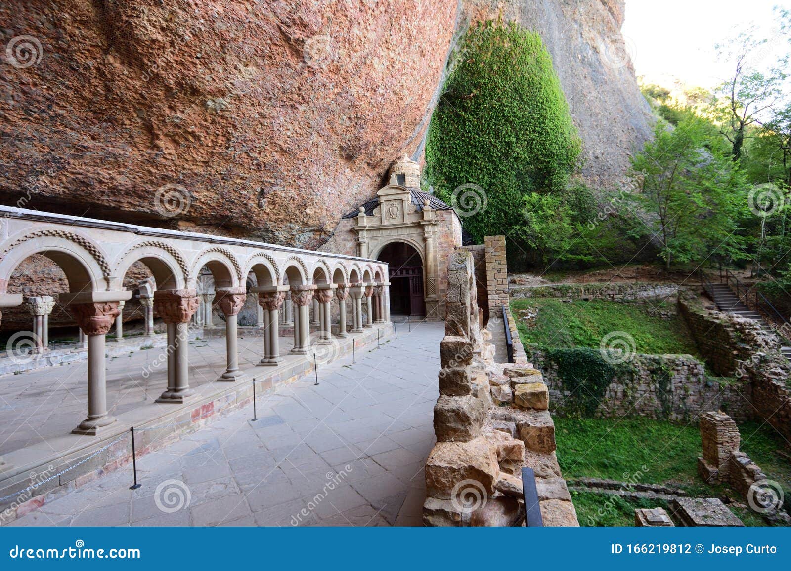 cloister of the old monastery of san juan de la pena,huesca province, aragon, spain