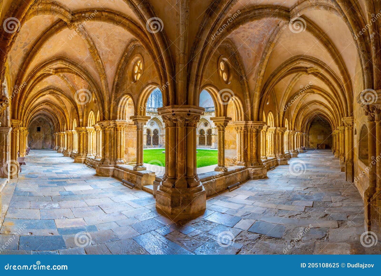 cloister of se velha cathedral in coimbra, portugal