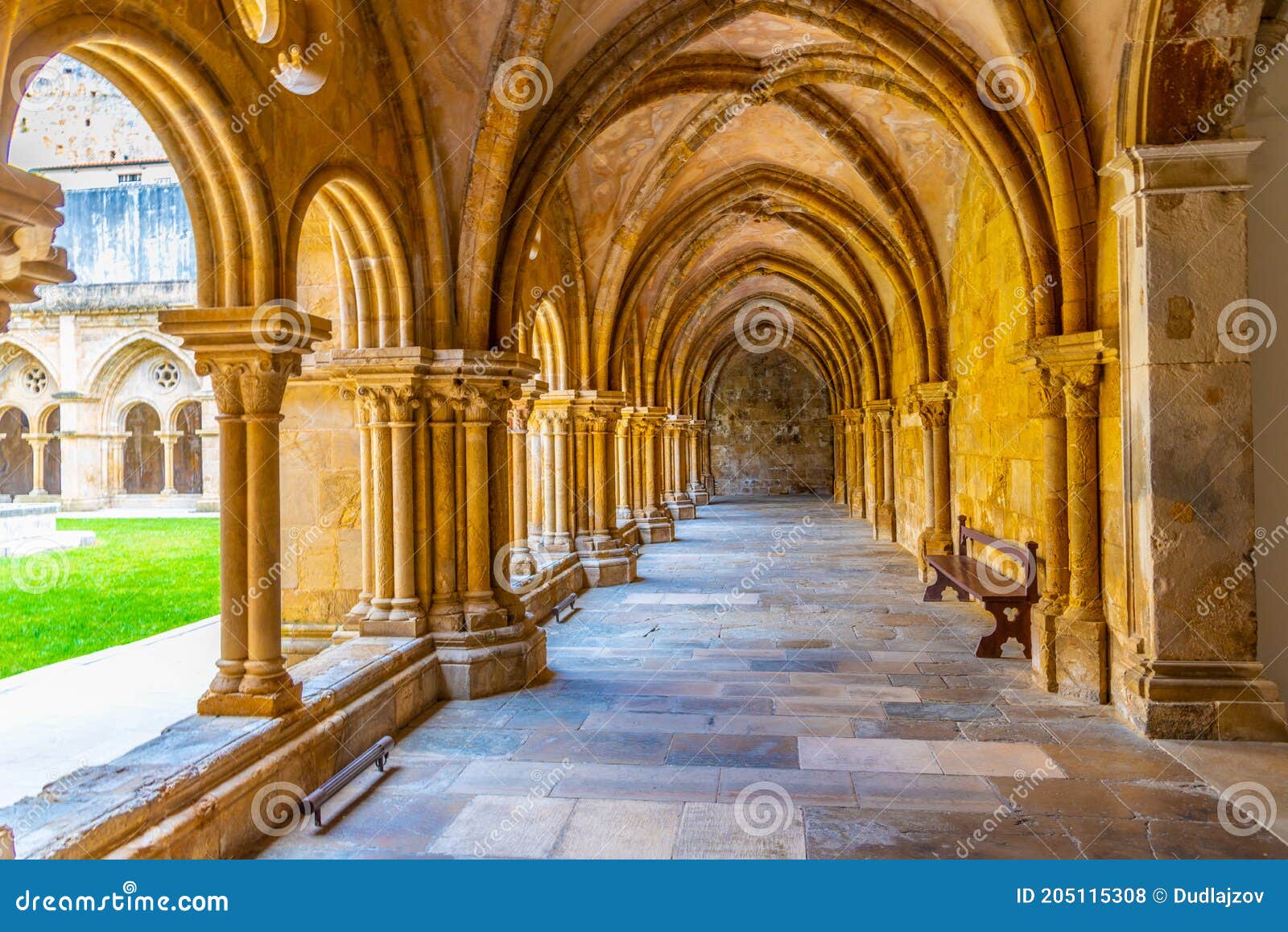 cloister of se velha cathedral in coimbra, portugal