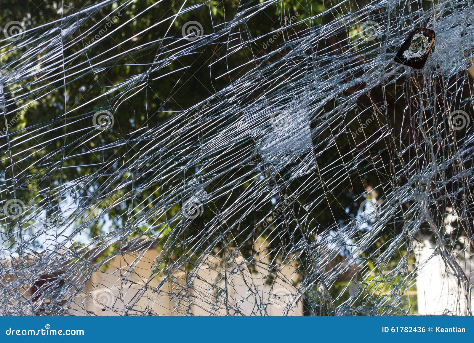 Close cracked windshield. stock photo. Image of mirror 61782436