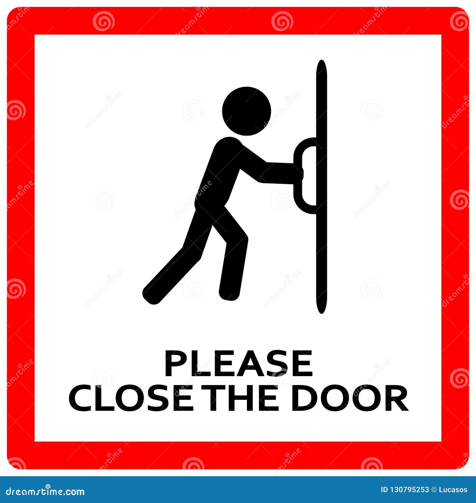 Close the door sign stock vector. Illustration of exit - 130795253