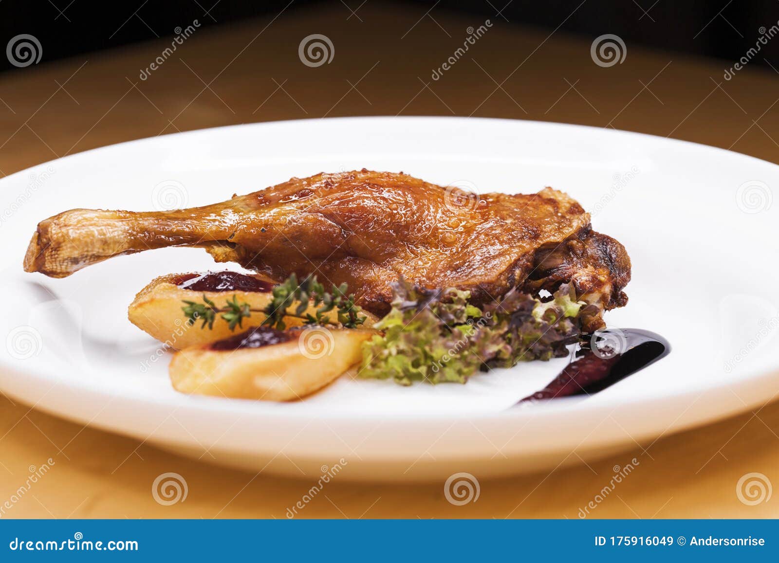 Close fried duck leg stock image. Image of background 175916049