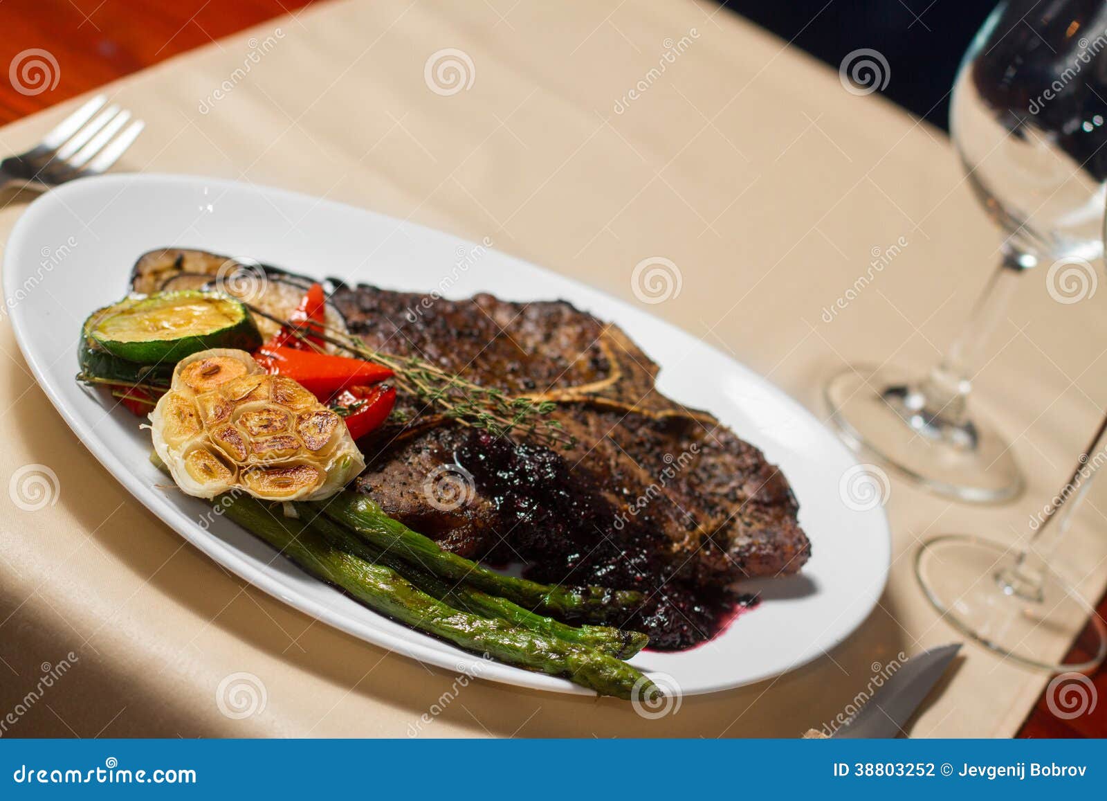 Close Image of Tbone Steak in Restaurant Stock Photo Image of
