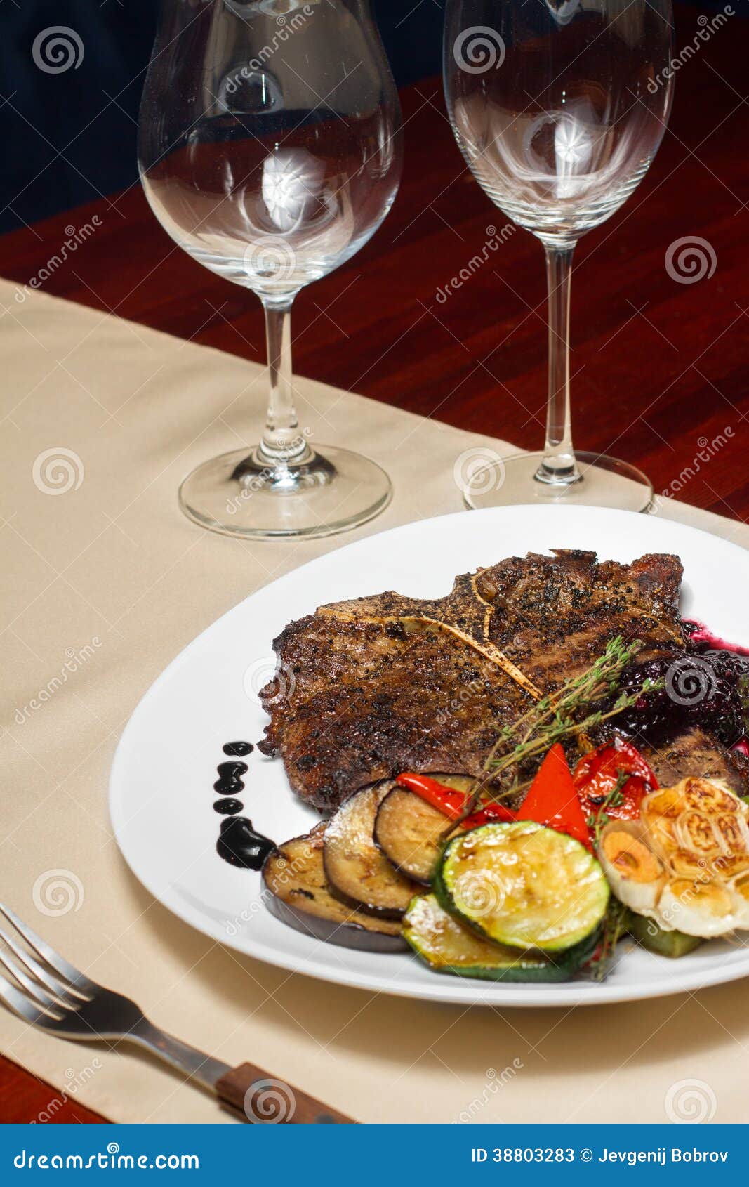Close Image of Tbone Steak in Restaurant Stock Image Image of pepper