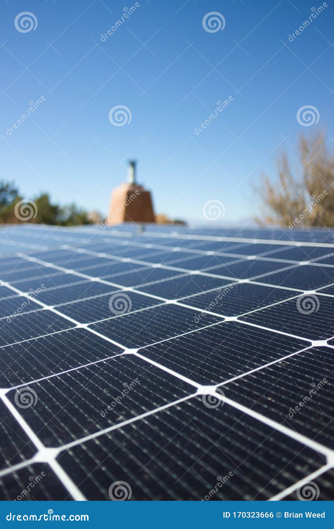 Close Shot of a Solar Panel Installation on a Rooftop Stock Photo