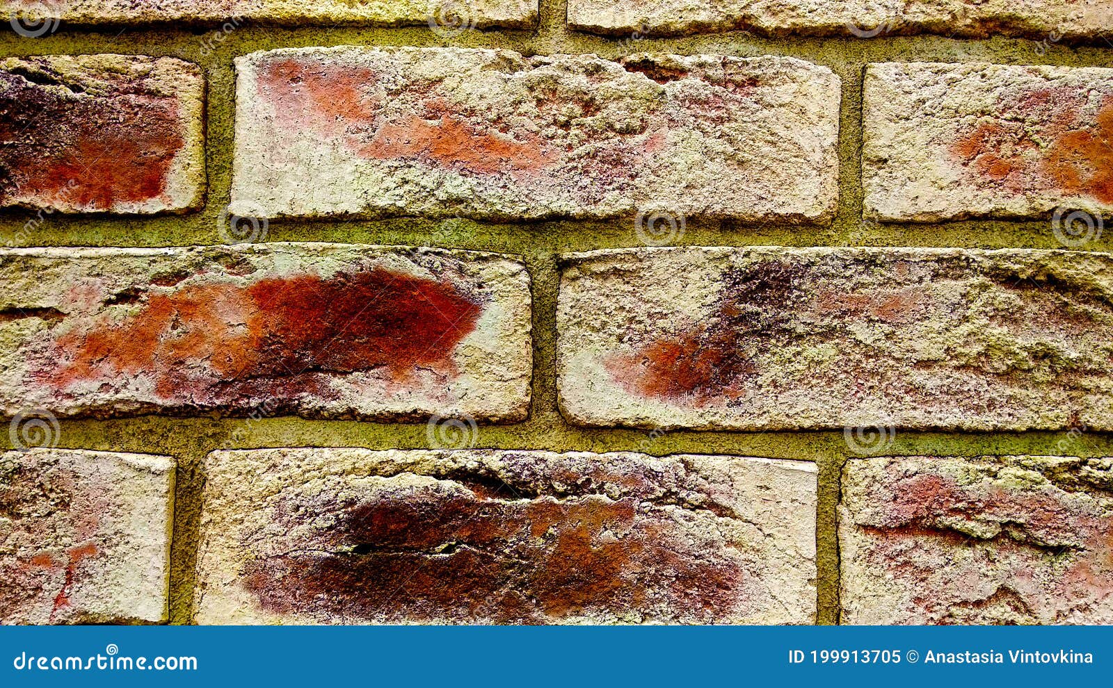 Close the Texture of a Brick Grunge Wall is Brown-red in Cement Stripes