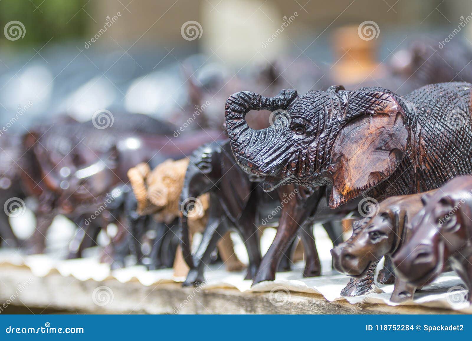 Close Up of African Animals Carved from Wood in an Open Air Market Stock  Photo - Image of black, artwork: 118752284