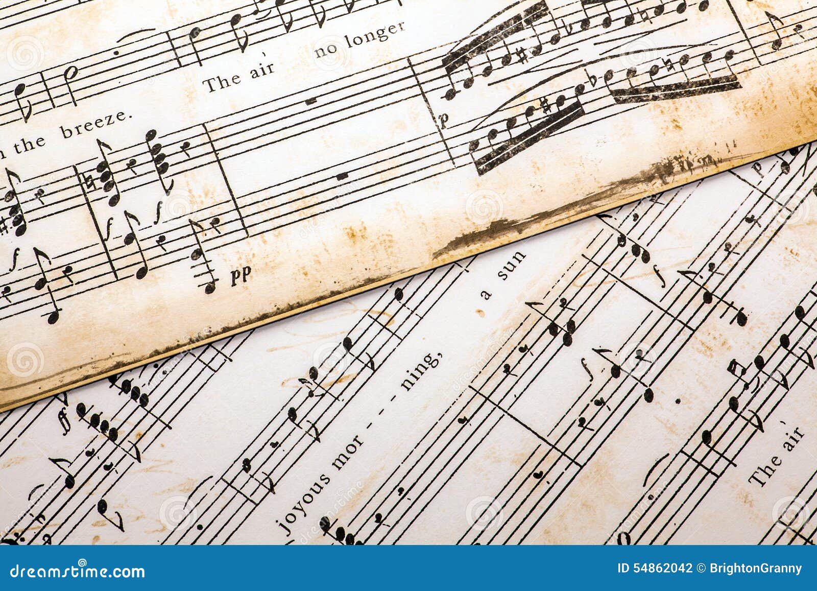 Close Up of Aging Sheet Music Stock Photo Image of aged, details
