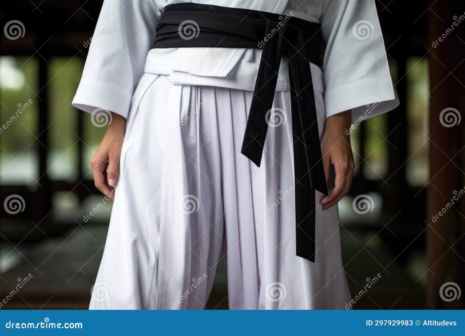 Close-up of Aikido Uniform with Black Belt and Hakama Pants Stock Image ...