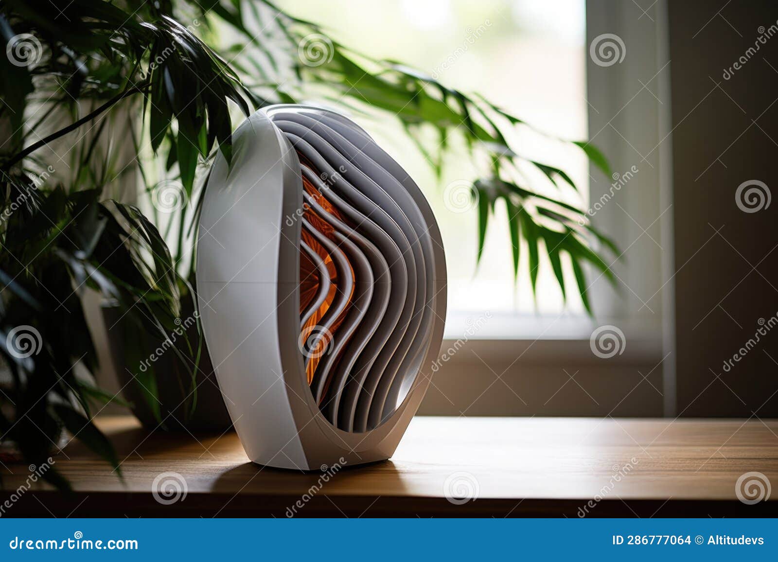 Closeup of Air Purifier Vent with Clean Air Flowing Out Stock