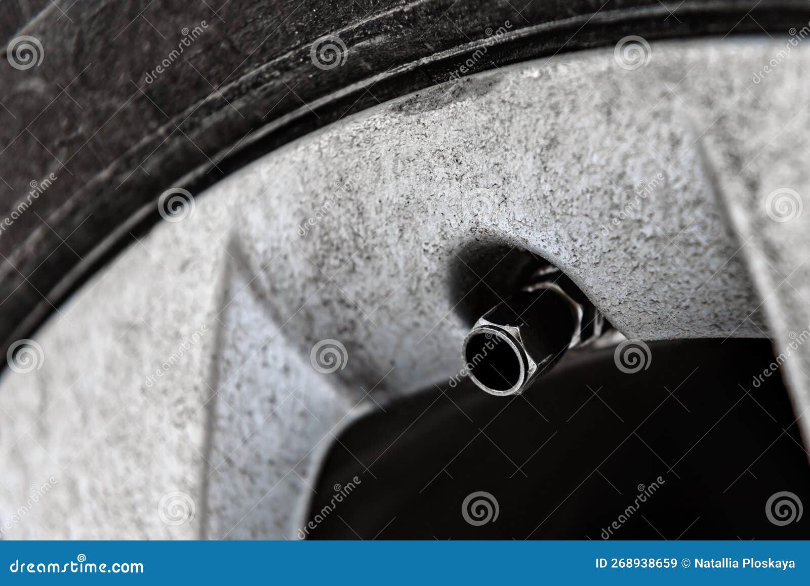 Closeup of Air Valve of a Car Tire. Stock Image Image of transport