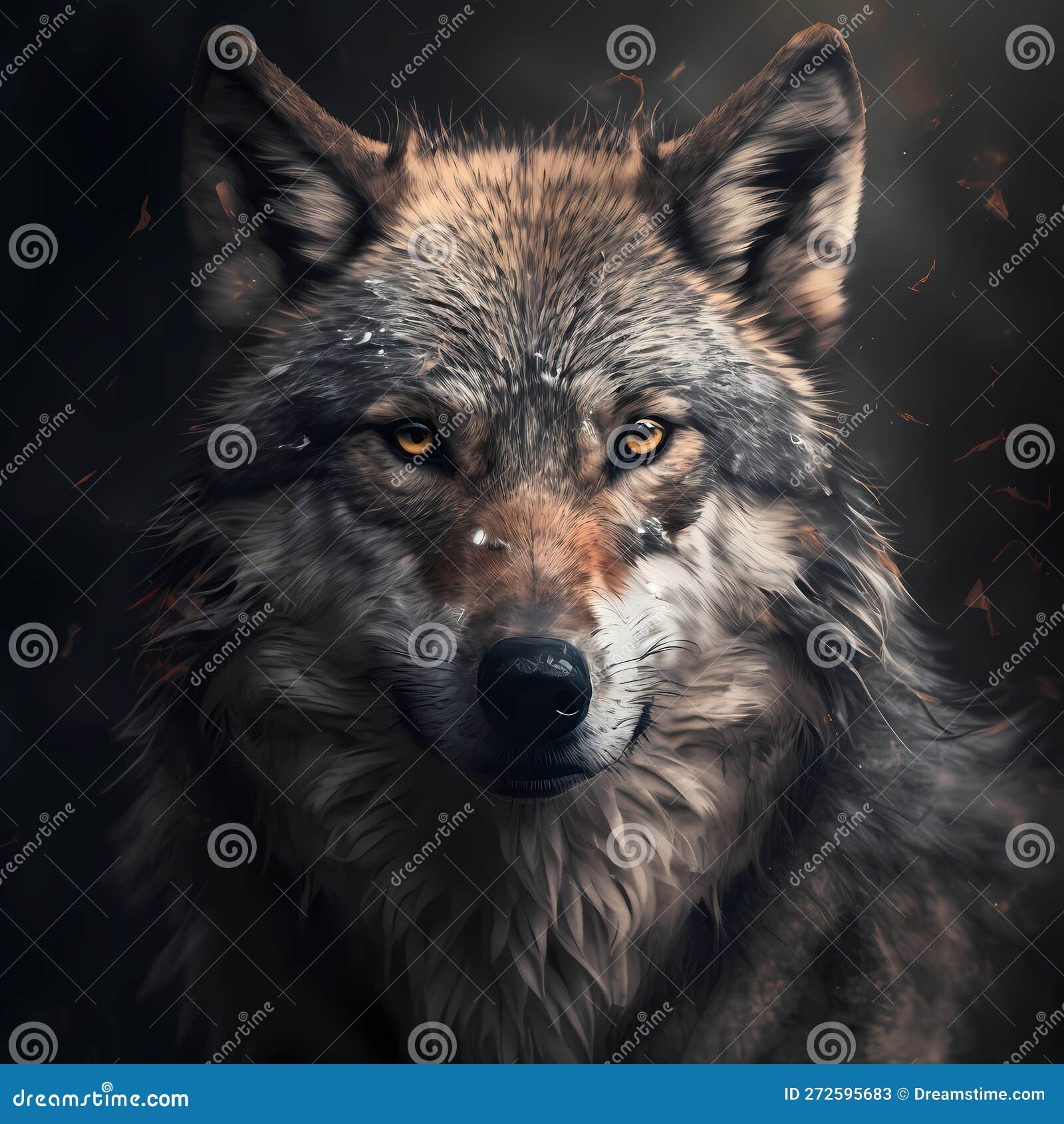 close up alpha wolf. generative ai