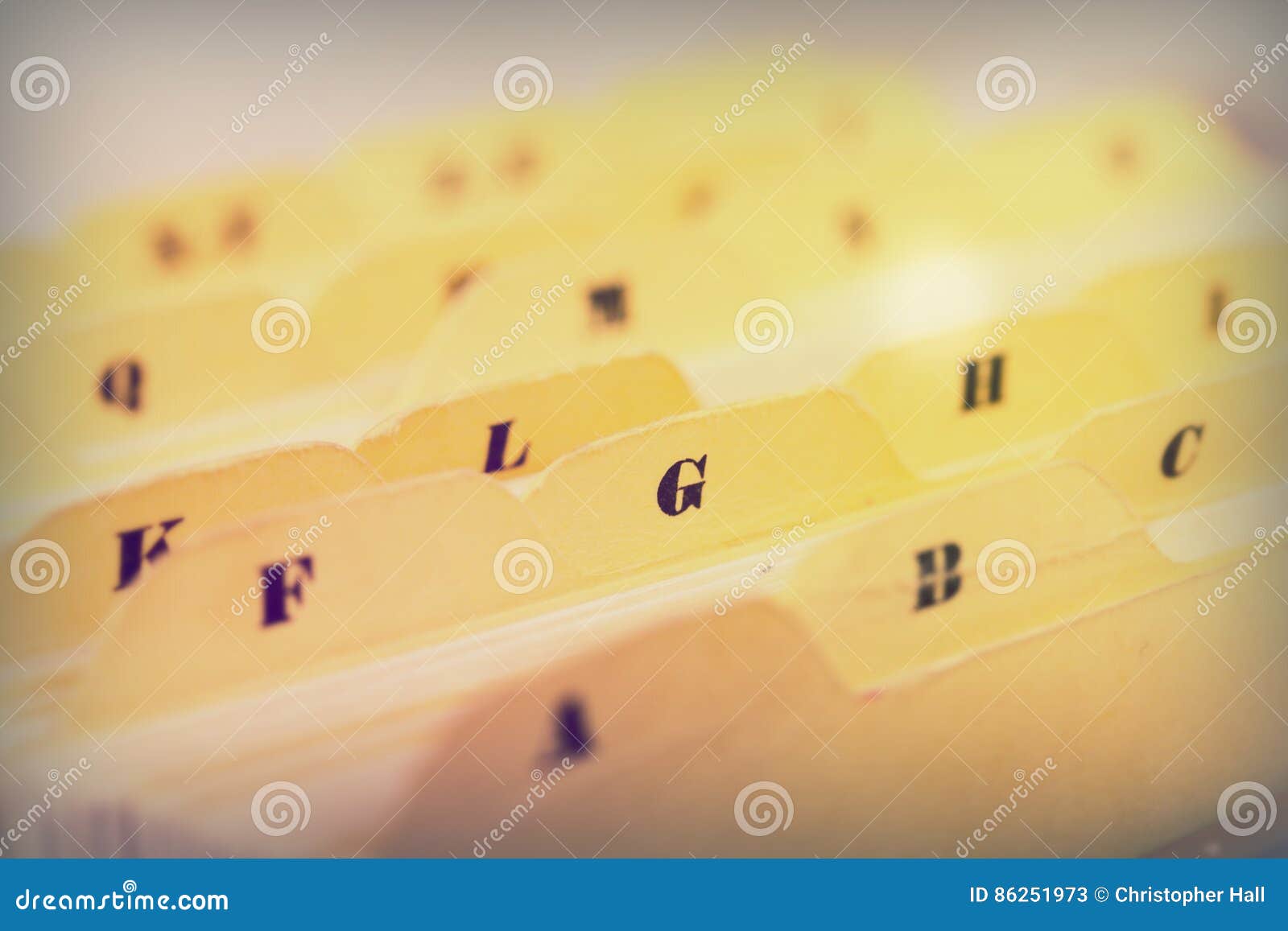 Close Up of Alphabetical Index Cards in Box Stock Image Image of