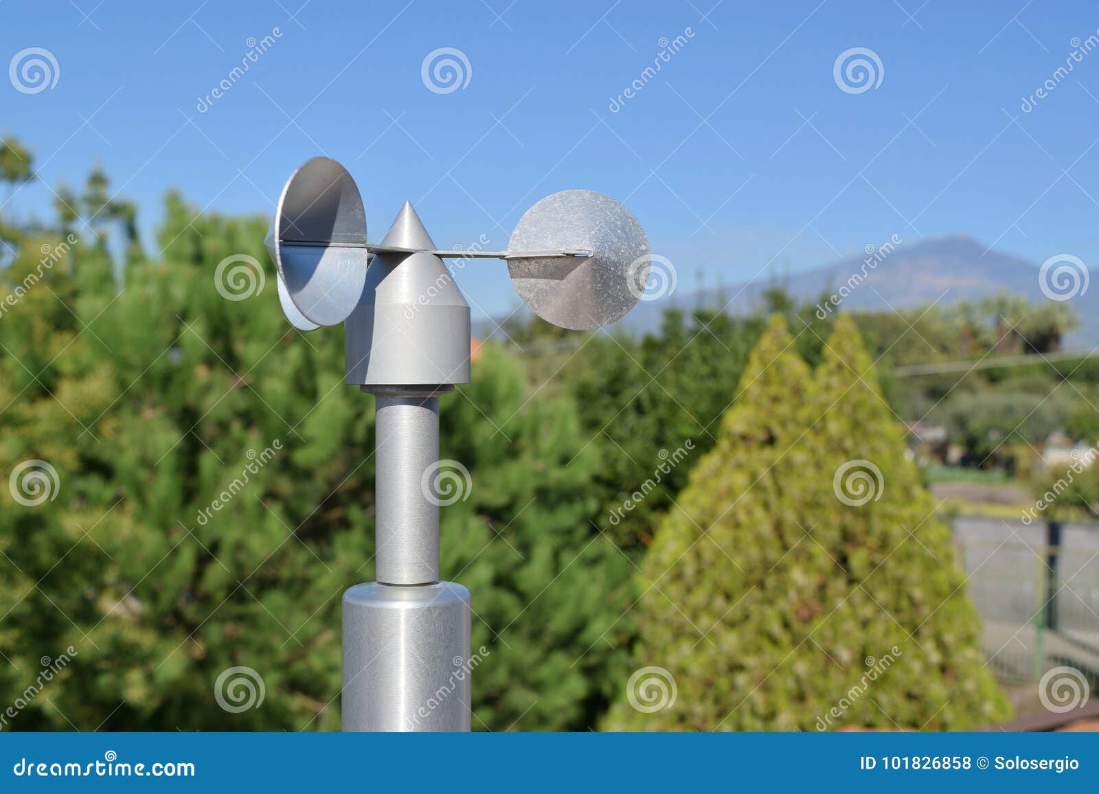 Anemometer on roof stock photo. Image of measuring, people 101826858