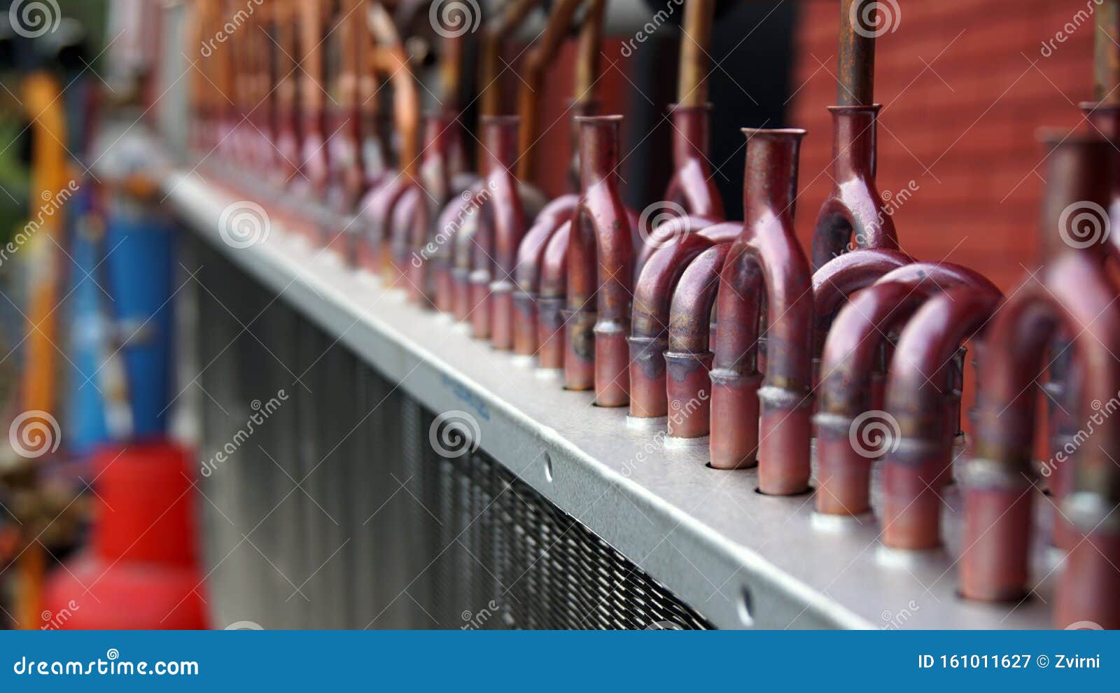Close Up Aluminum Fin of Cooling Condenser Stock Image Image of fins