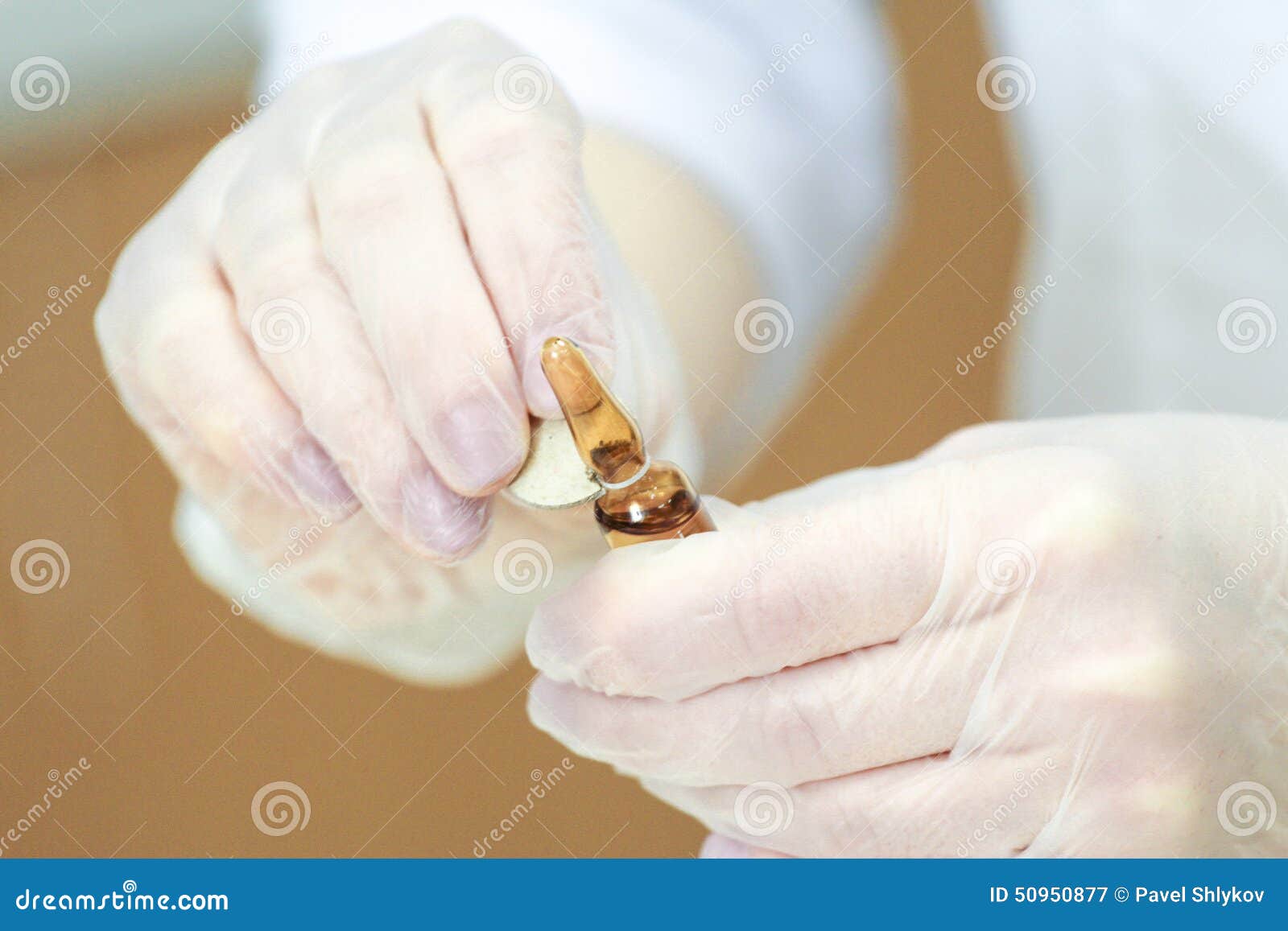 Close Up of an Ampoule Opening Process Stock Image Image of