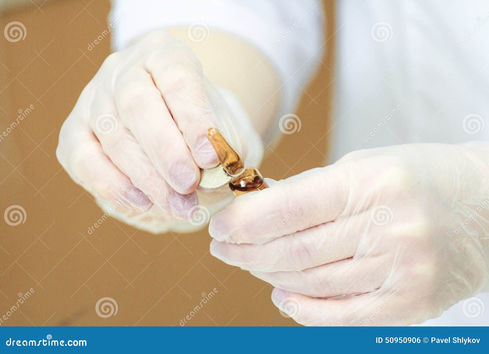 Close Up of an Ampoule Opening Process Stock Photo Image of holding