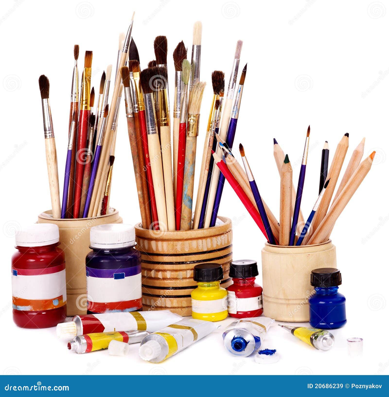 Close up of art utensils. stock image. Image of exhibition 20686239
