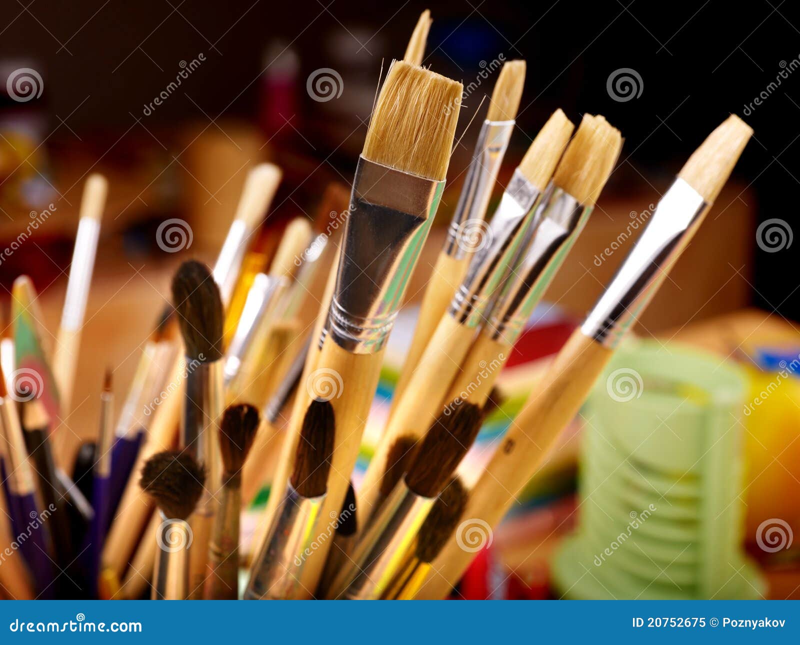 Close up of art utensils. stock image. Image of creativity 20752675