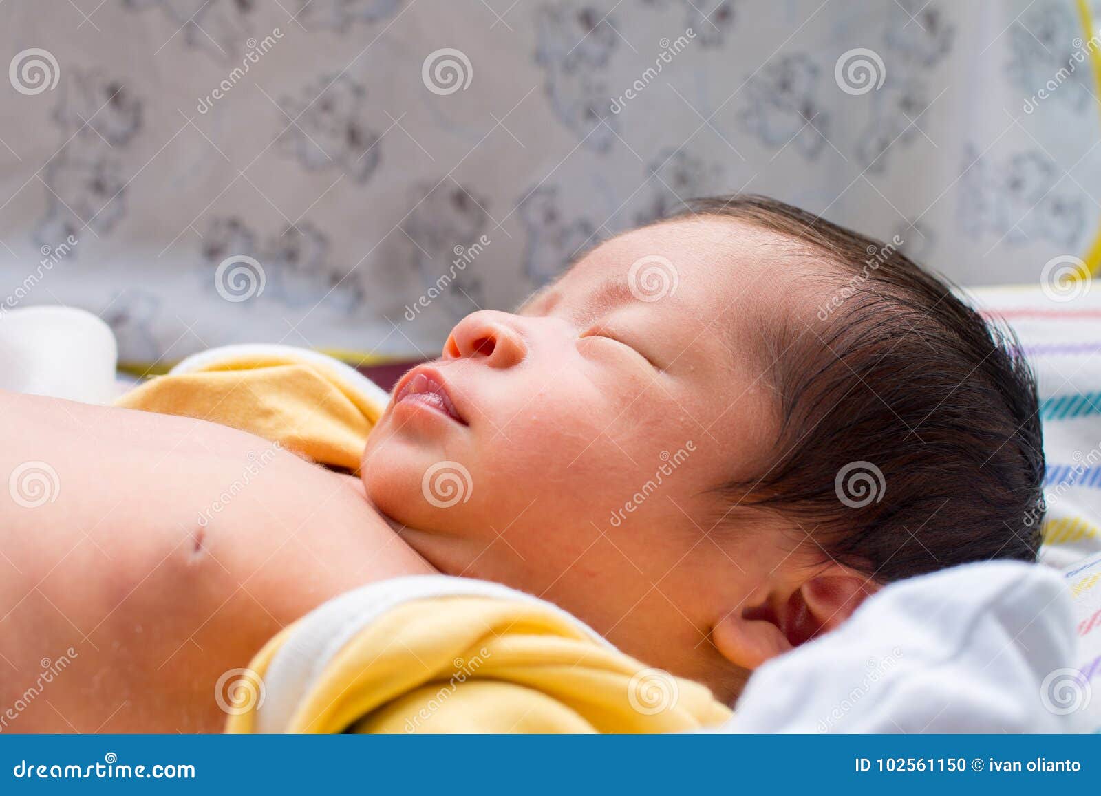 Close Up of Asian Baby Sleeping Stock Photo Image of cute, chinese