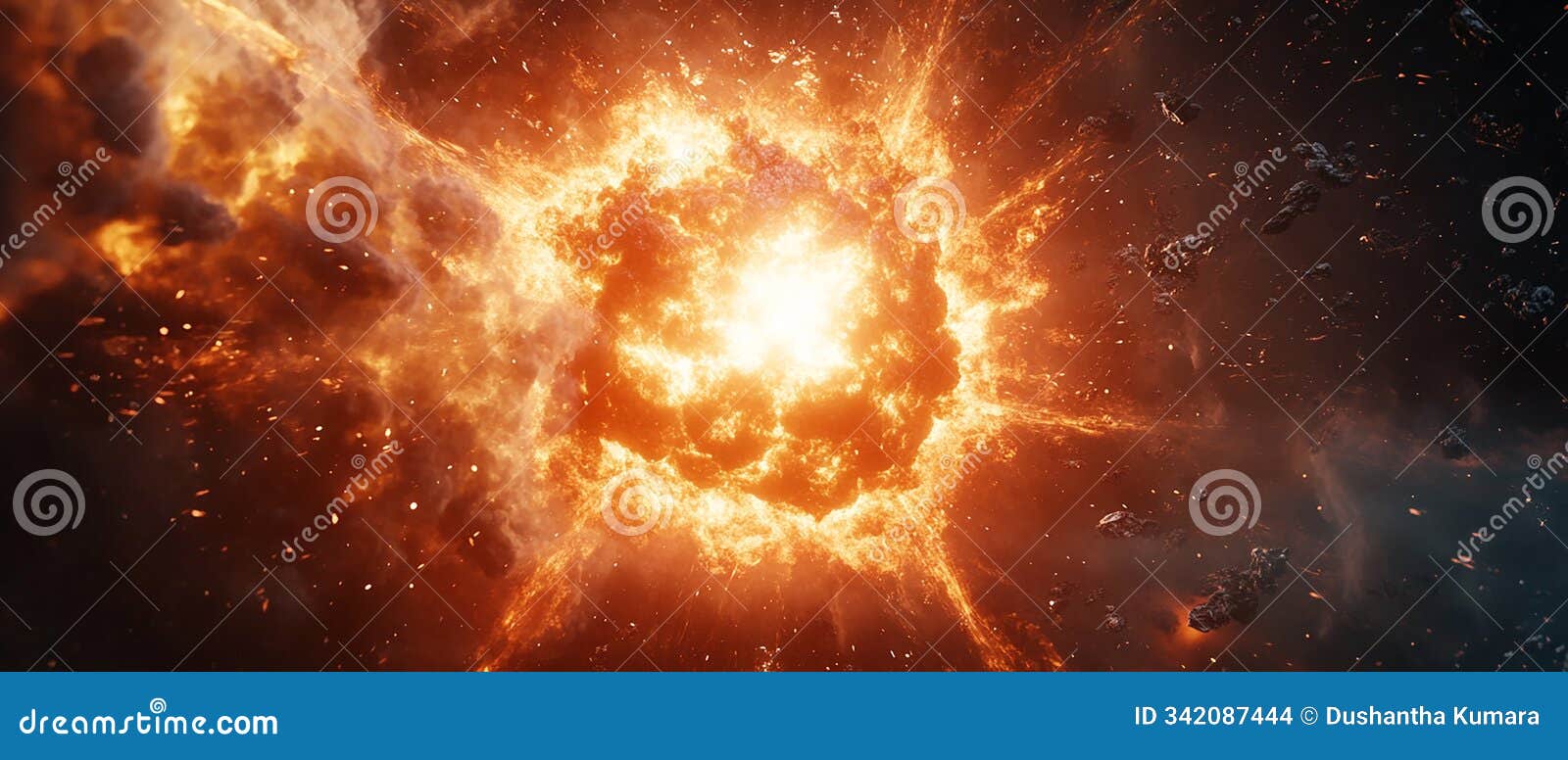 close-up of the atomic blast's fiery core