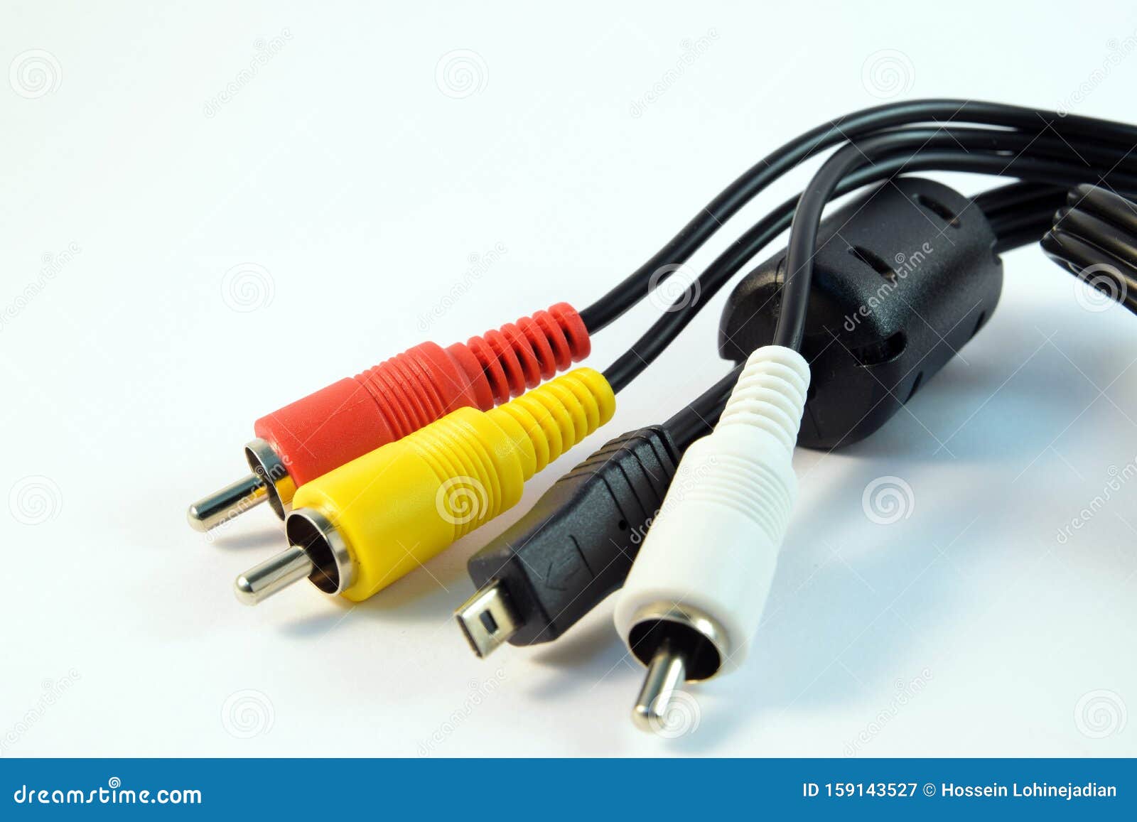 Closeup Audio Video Cable in White Background Stock Image Image of