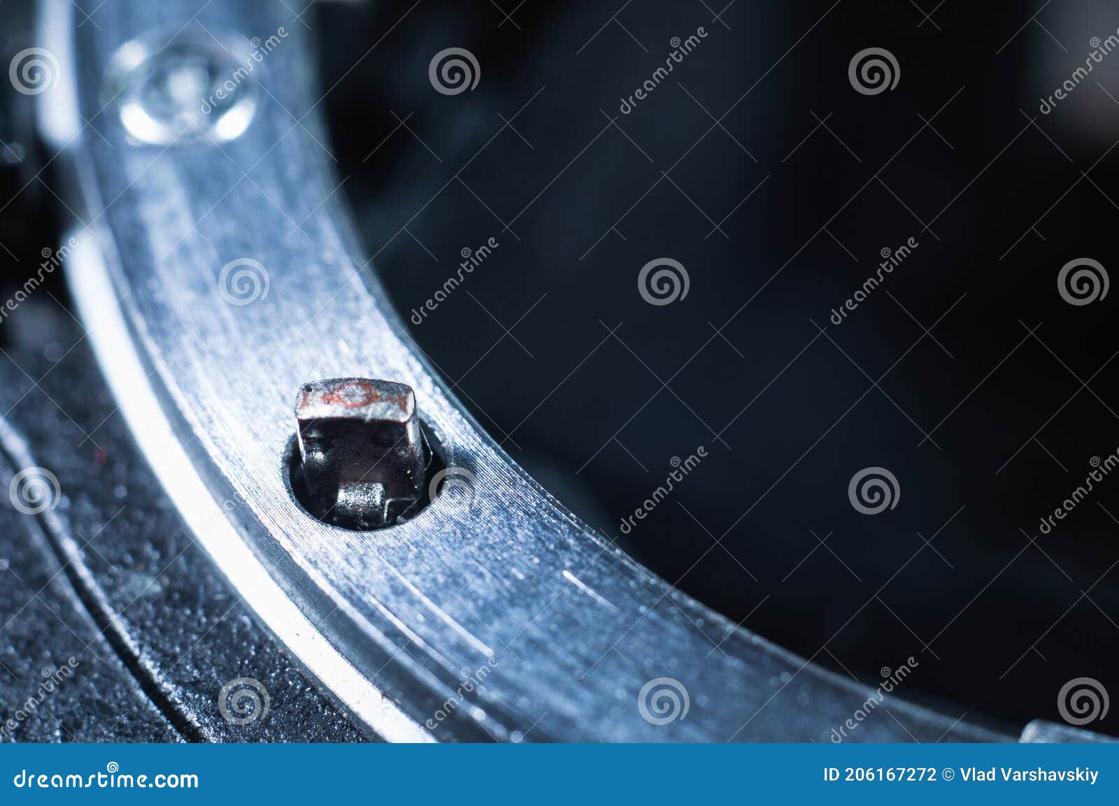 Closeup Autofocus Drive in the Camera Mount Stock Photo Image of