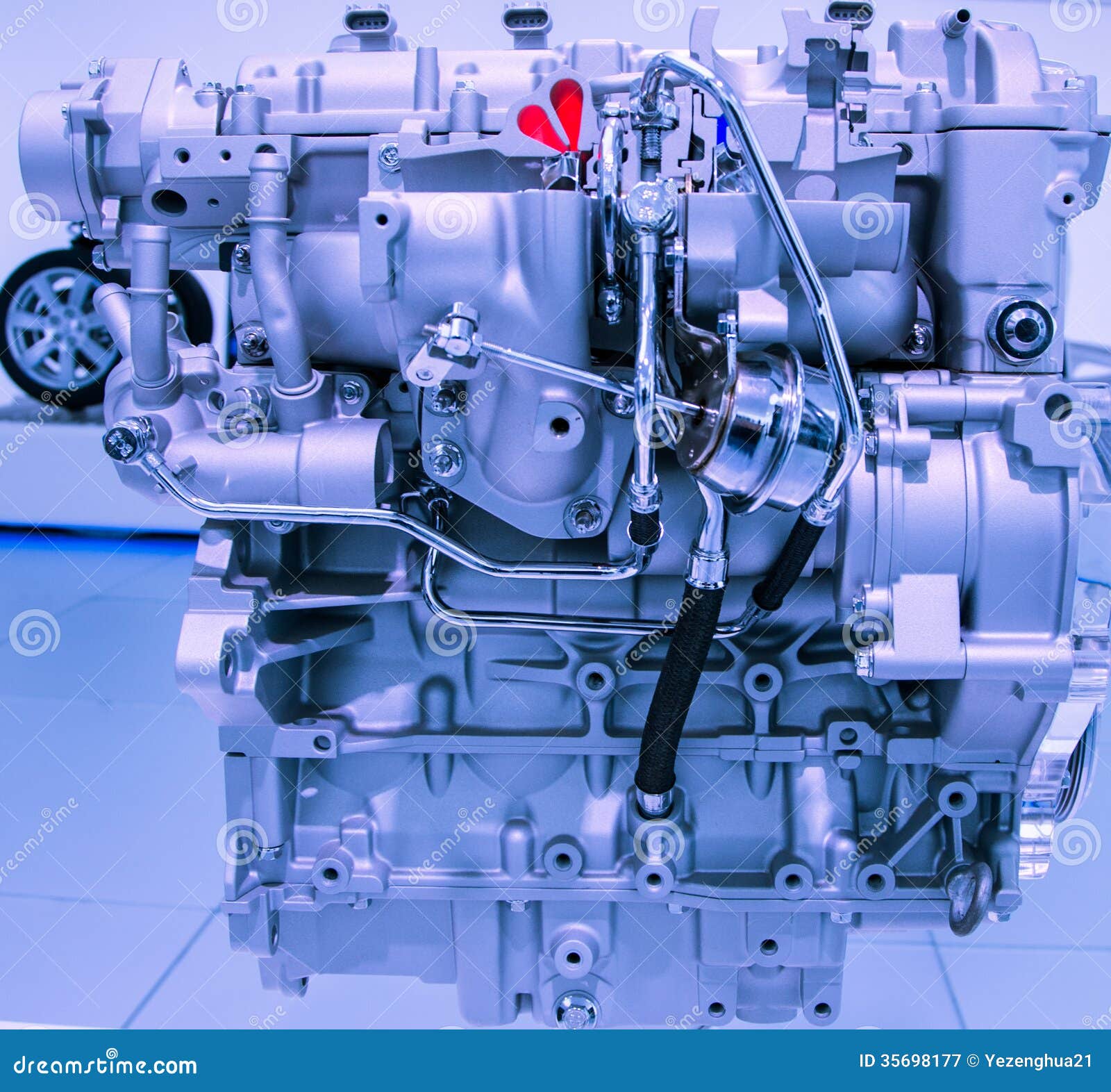 Close-up Automobile Gasoline Engine Model Stock Image - Image of engine ...