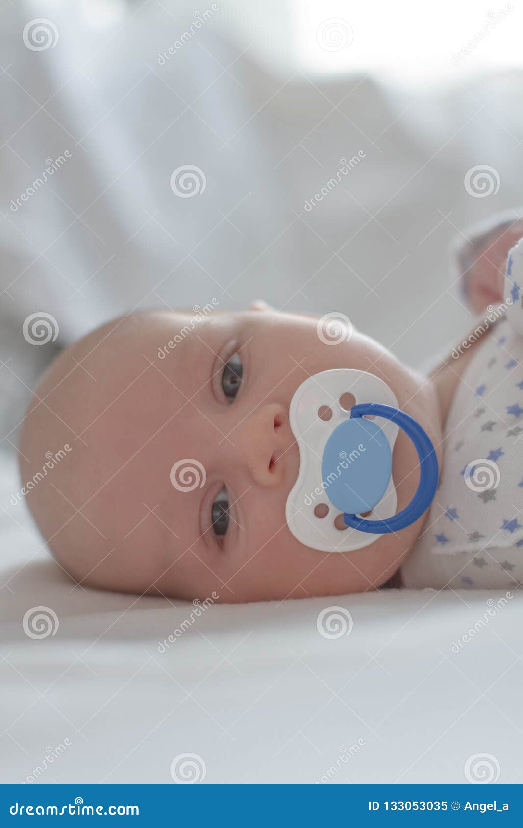 Closeup of Baby Boy with Dummy Stock Image Image of dummy, playing