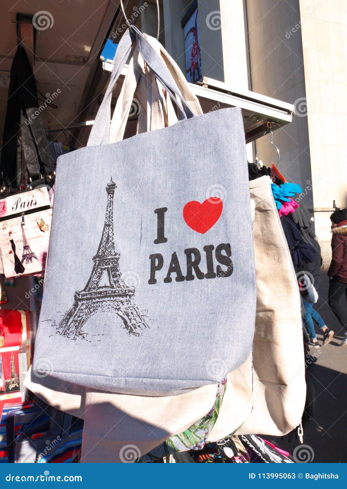Love Paris Sign Deluxe Printing Small Purse Portable Receiving Bag