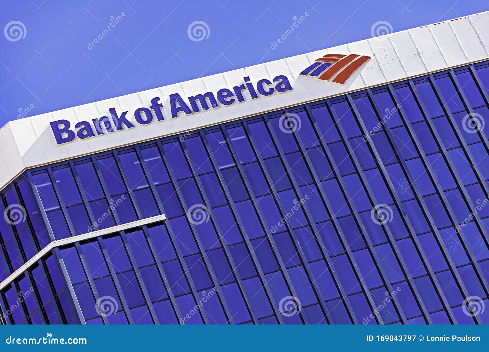A Closeup of Bank of America Editorial Photography Image of
