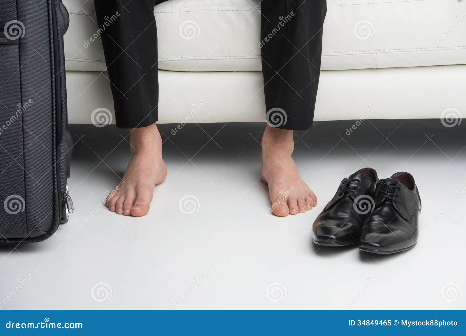 Close Up Of Bare Feet Of A Business Man. Royalty Free Stock Photo ...