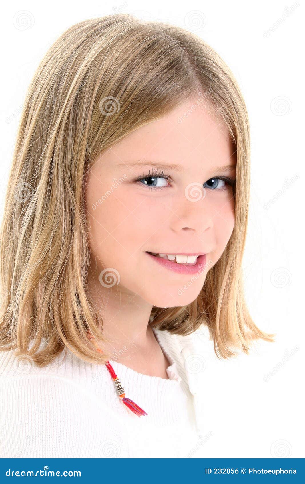 Close Up Of Beautiful 10 Year Old American Girl Stock Photo Image Of Hairstick Smile 2356