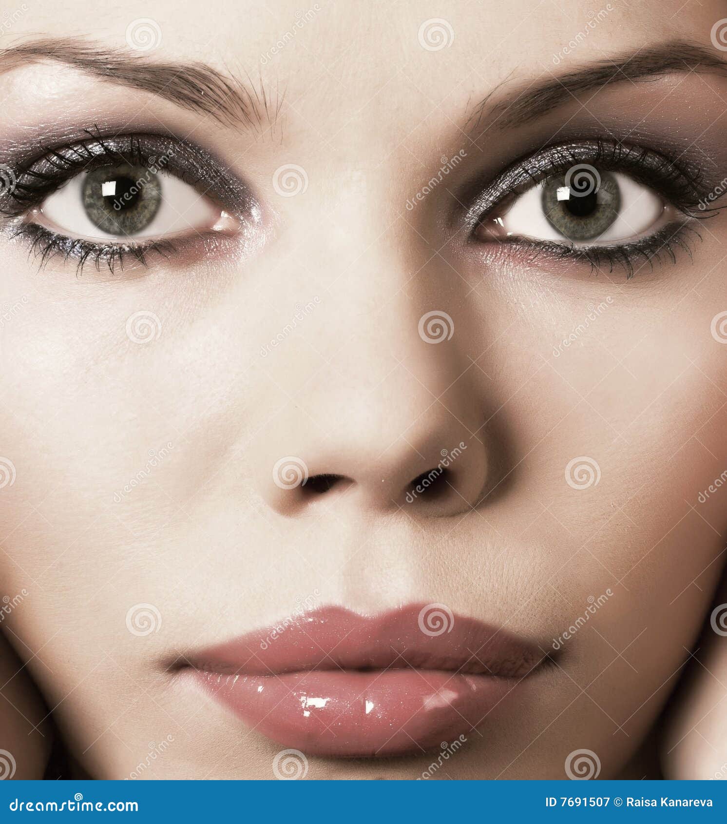 Close-up of a Beautiful Face Stock Image - Image of lips, freshness