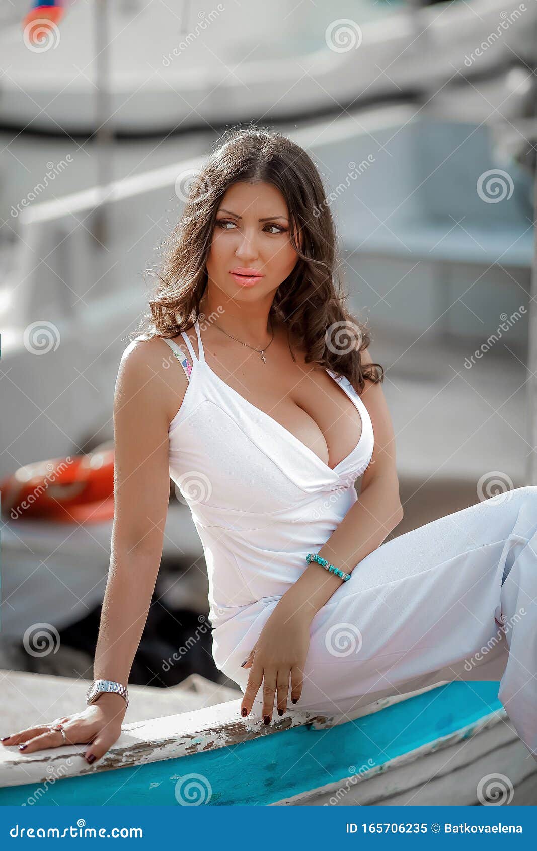 Close-up Beautiful Figure Woman Dressed in White Tight-fitting Body Suit  Stock Image - Image of color, females: 165706235