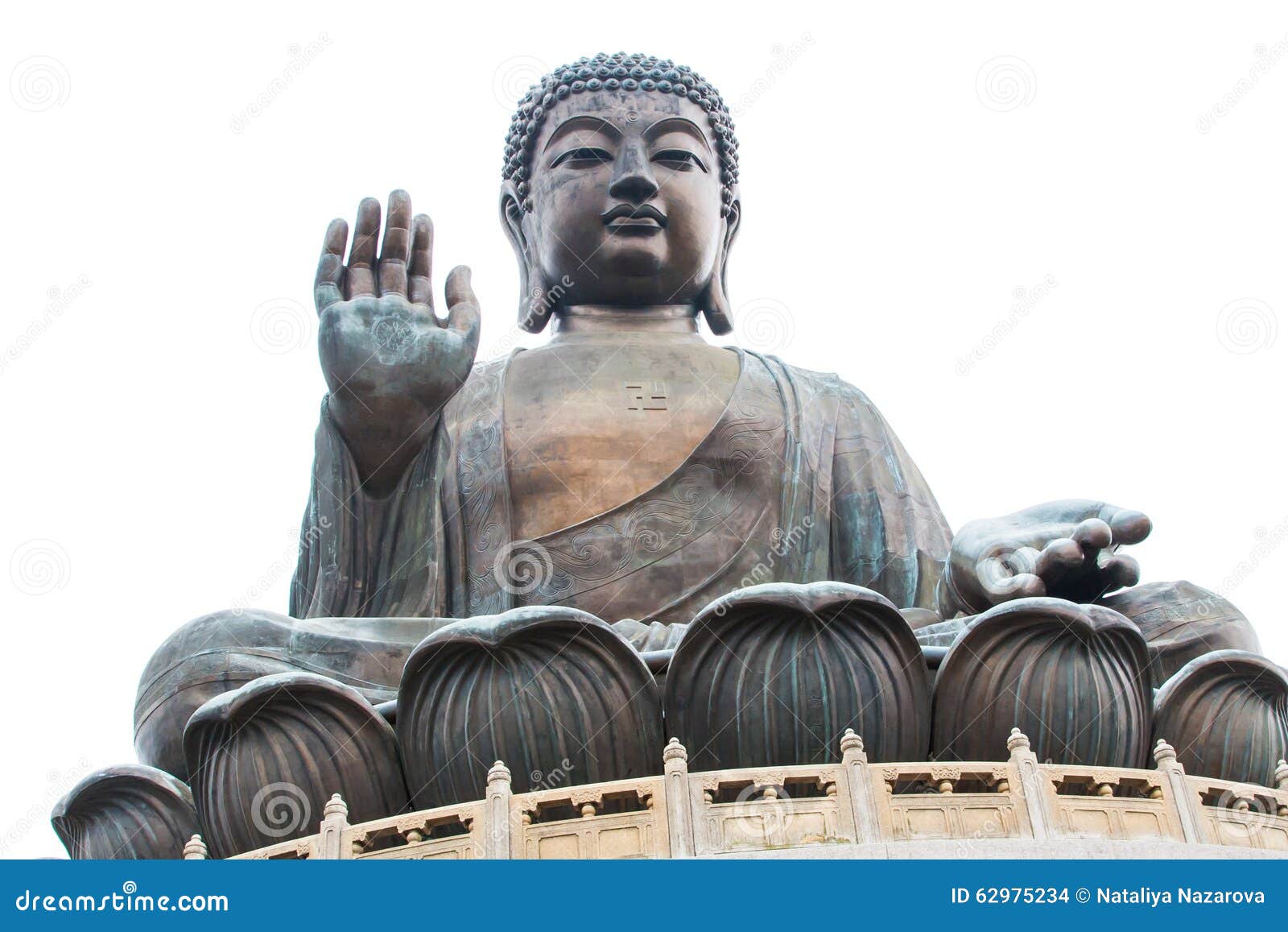Close Up of Big Buddha Statue in Hong Kong Stock Photo - Image of