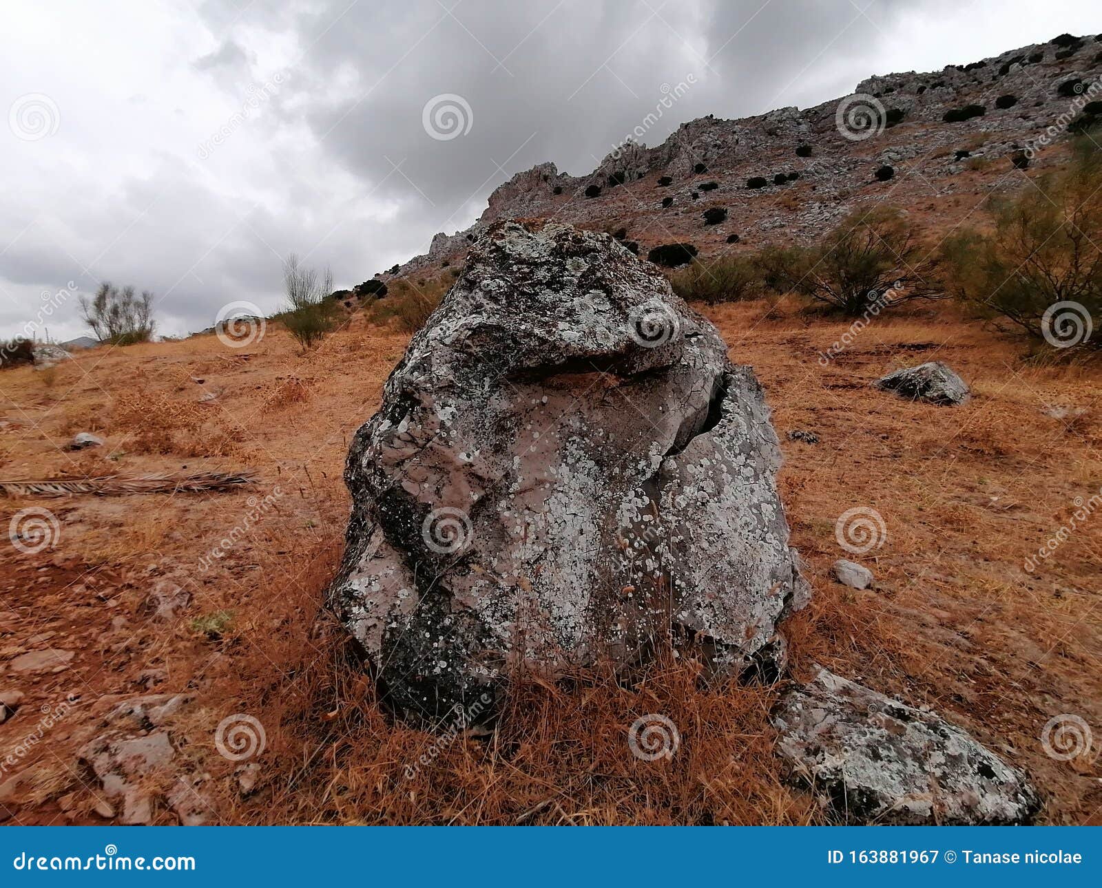 close-up big stone mountain background.