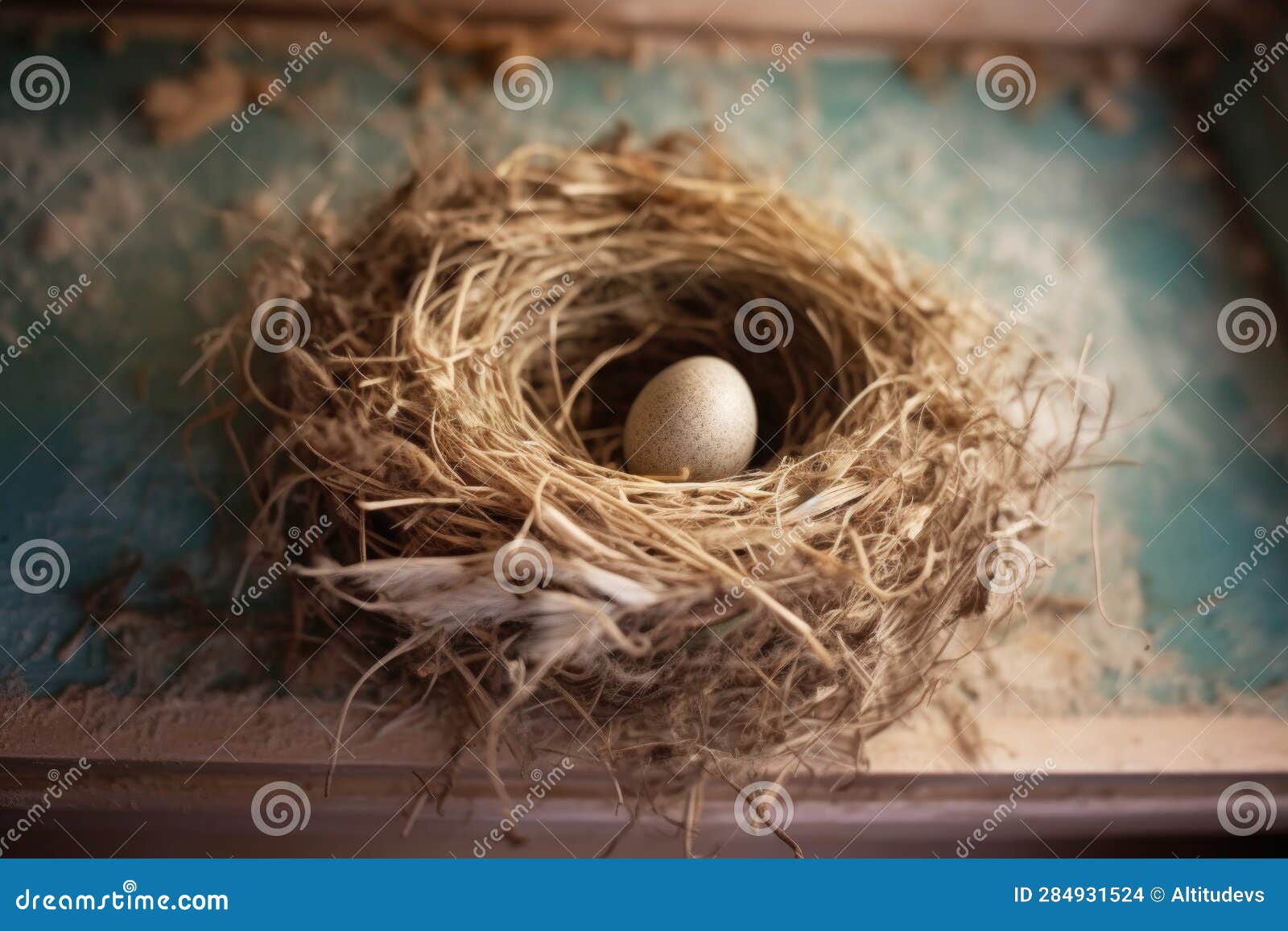 Closeup of a Bird Nest in a House Vent Stock Photo Image of home