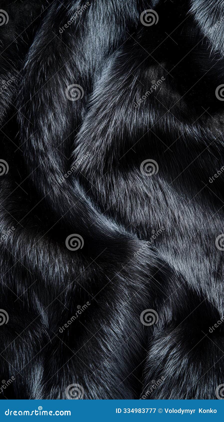 close-up of black fur texture, luxury fabric concept