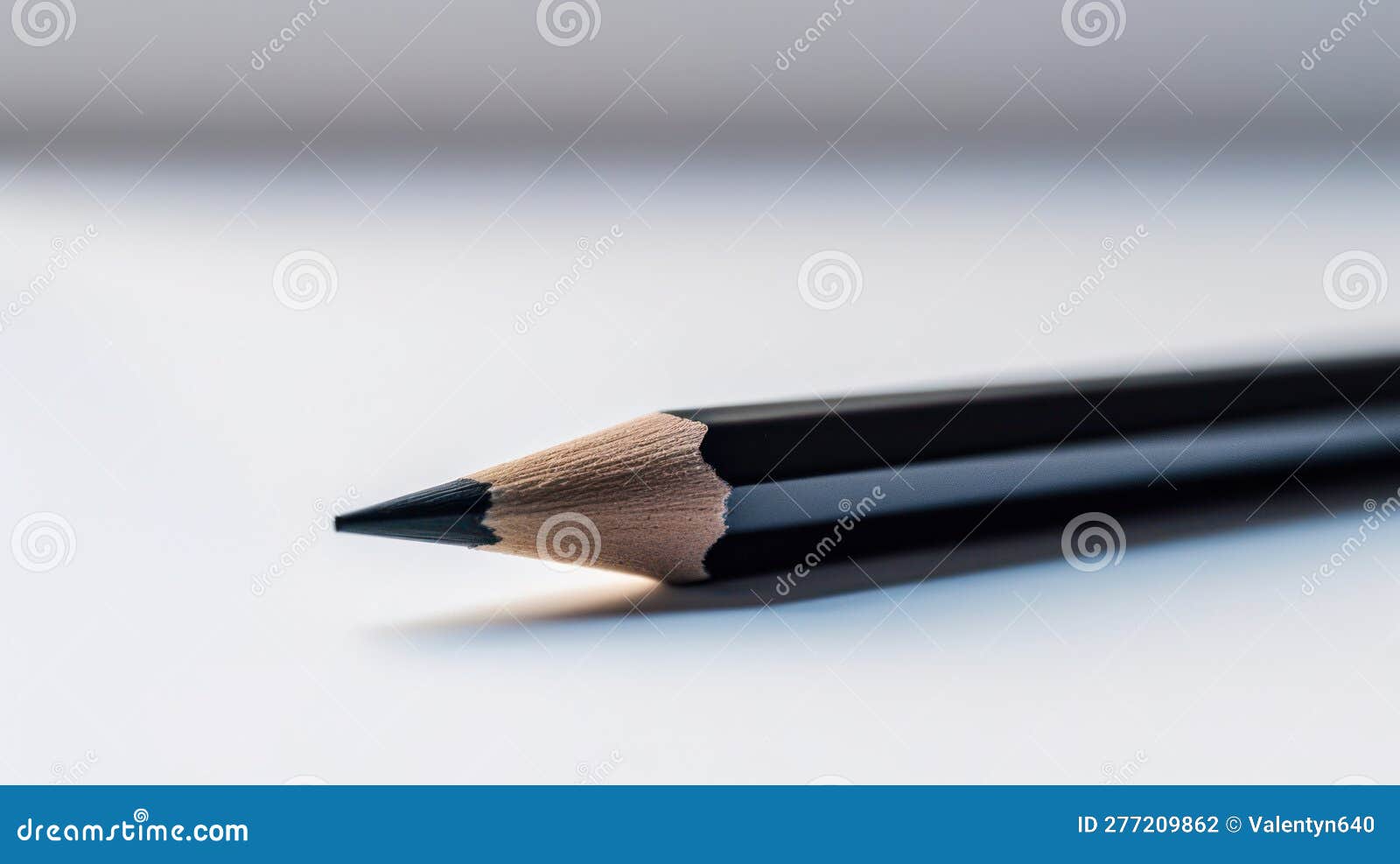 Close Up of Black Pencil with White Eraser on it. Generative AI Stock