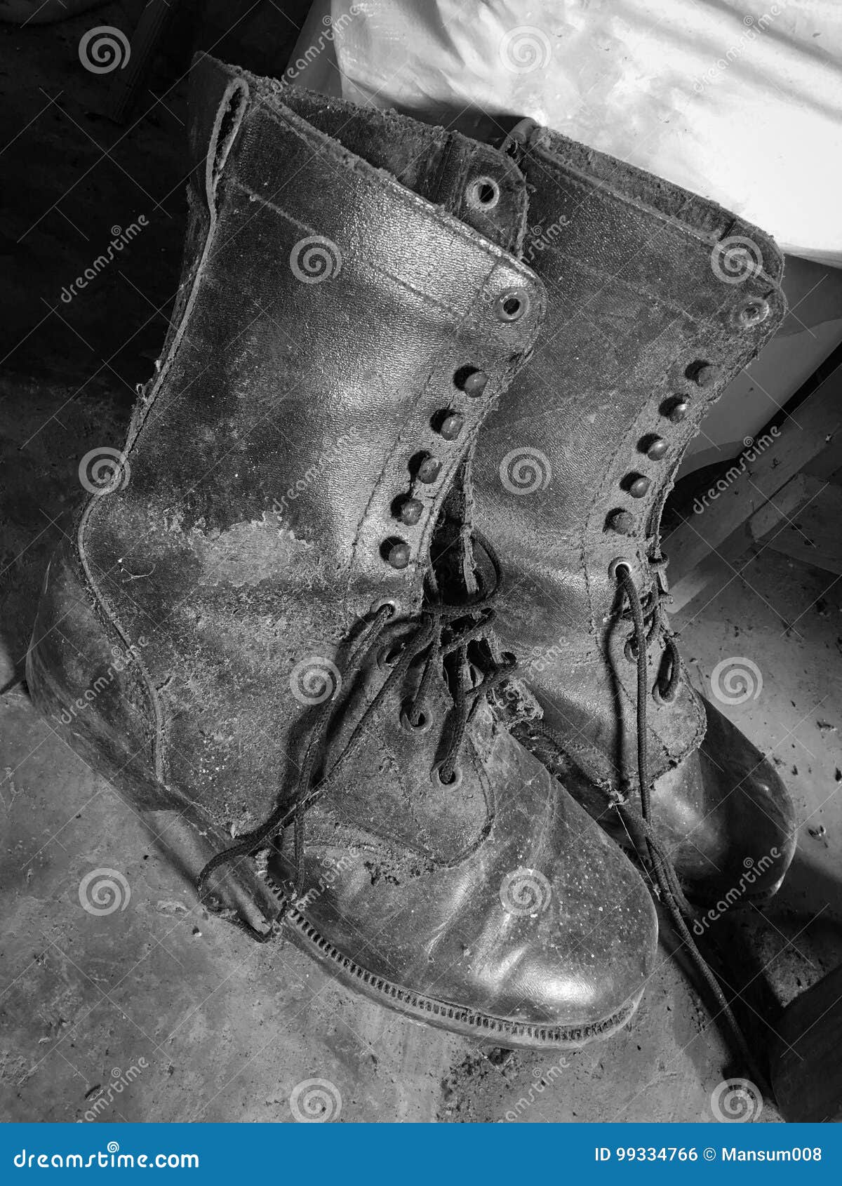 Black and white old boots stock photo. Image of dirty - 99334766