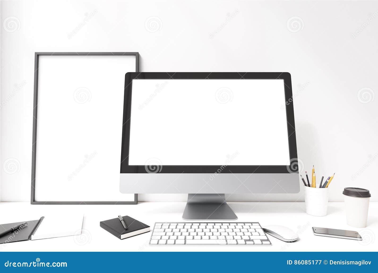 close up of a blank computer screen