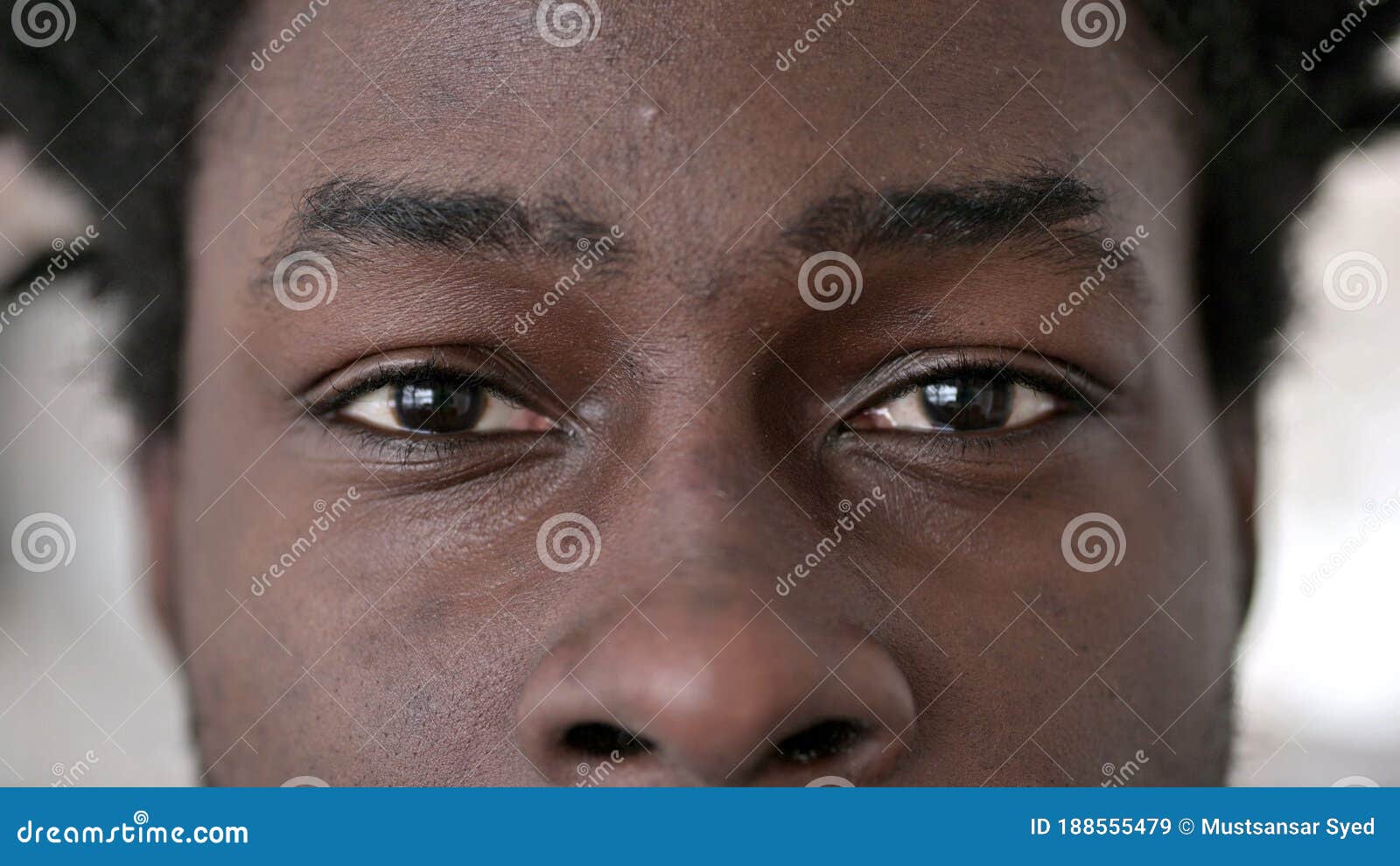 Close Up of Blinking Eyes of African Man Stock Image Image of looking