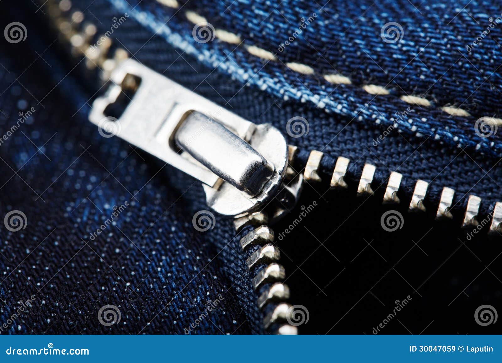 Blue jeans with zipper stock image. Image of fashion - 30047059