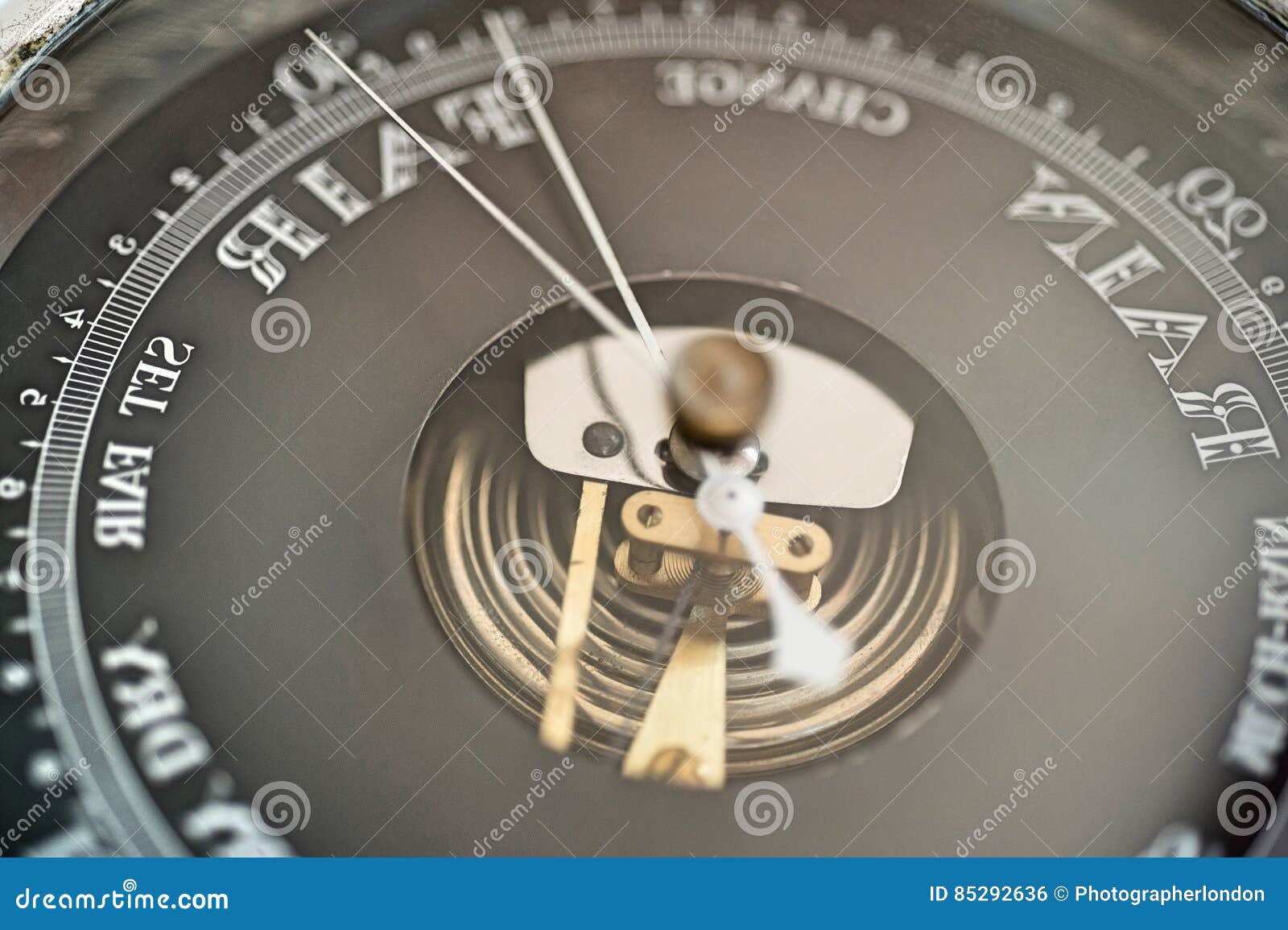 Closeup of boat barometer stock photo. Image of pressure 85292636