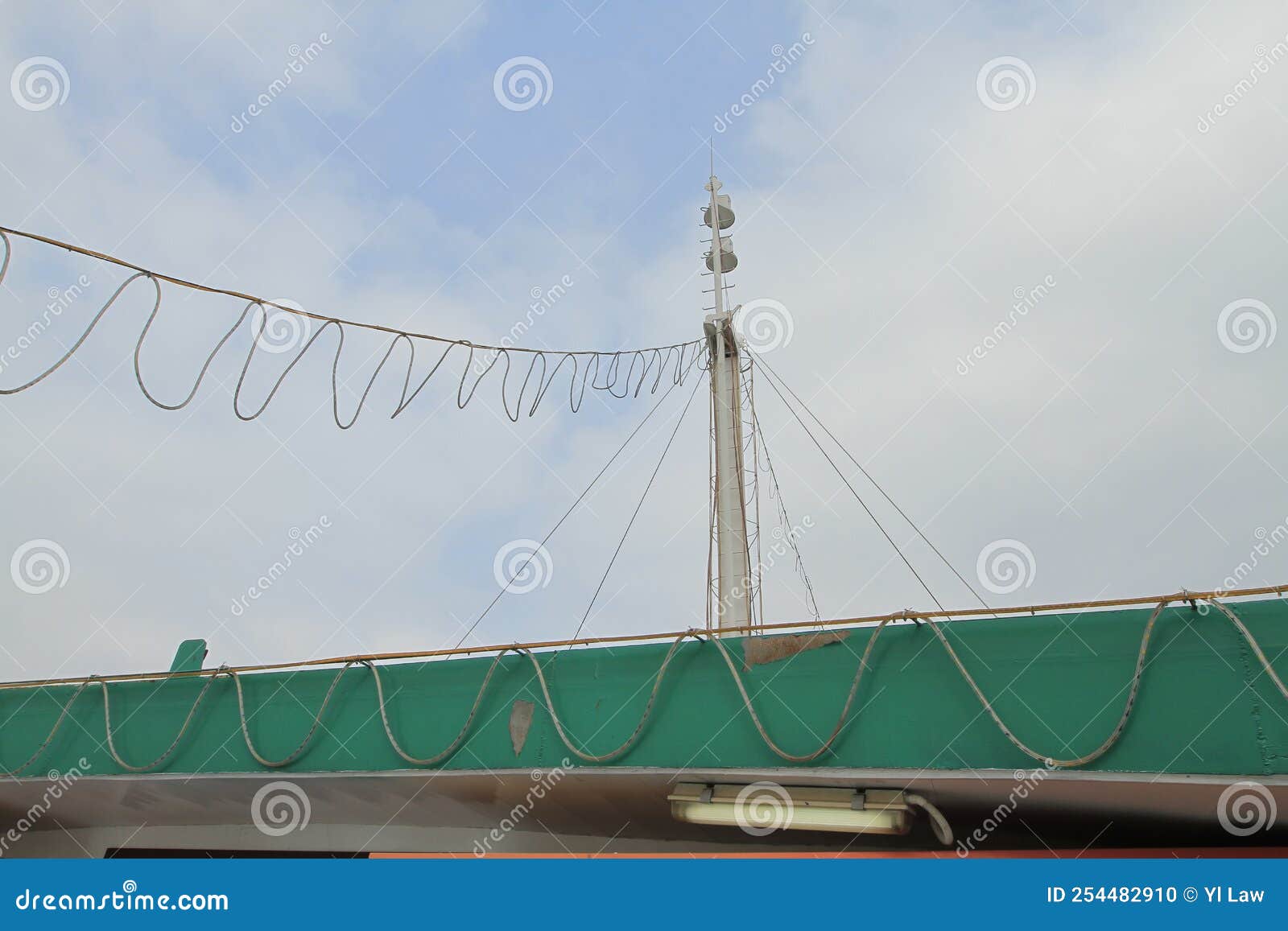 The Close Up of the Boat Pole, Hong Kong 5 March 2011 Editorial Image