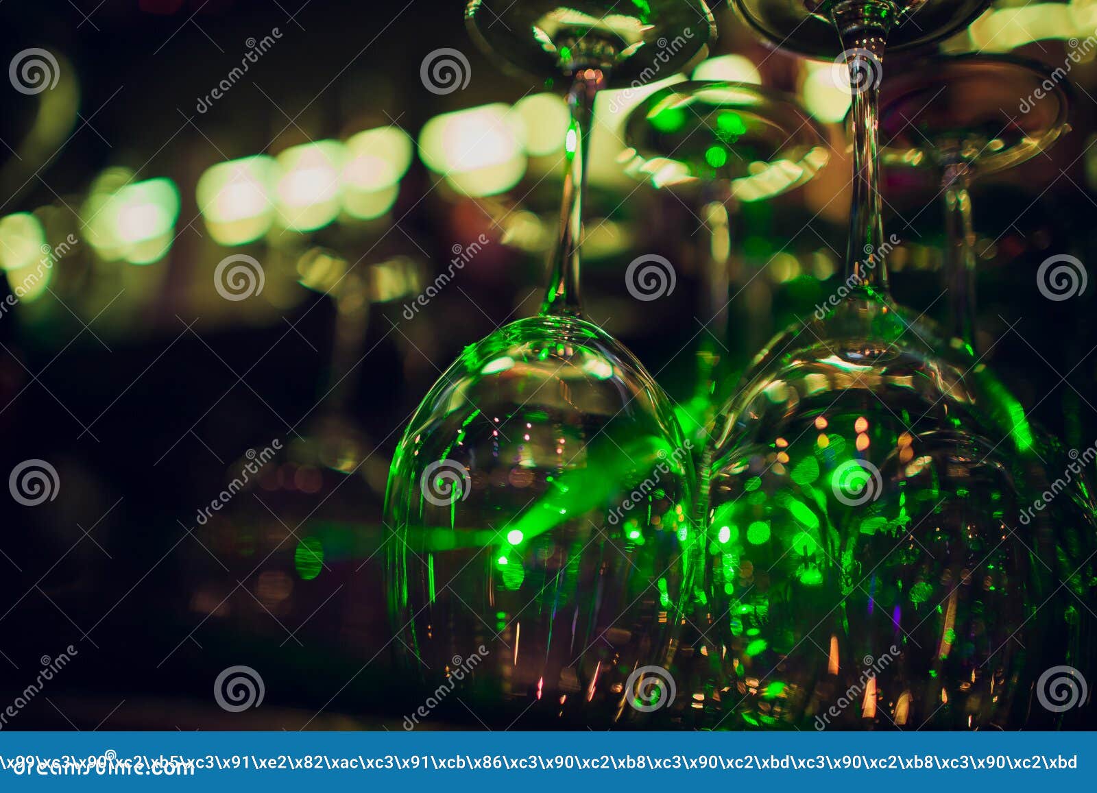 Close Up the Bottom of Wine Glass. Stock Photo Image of reflection