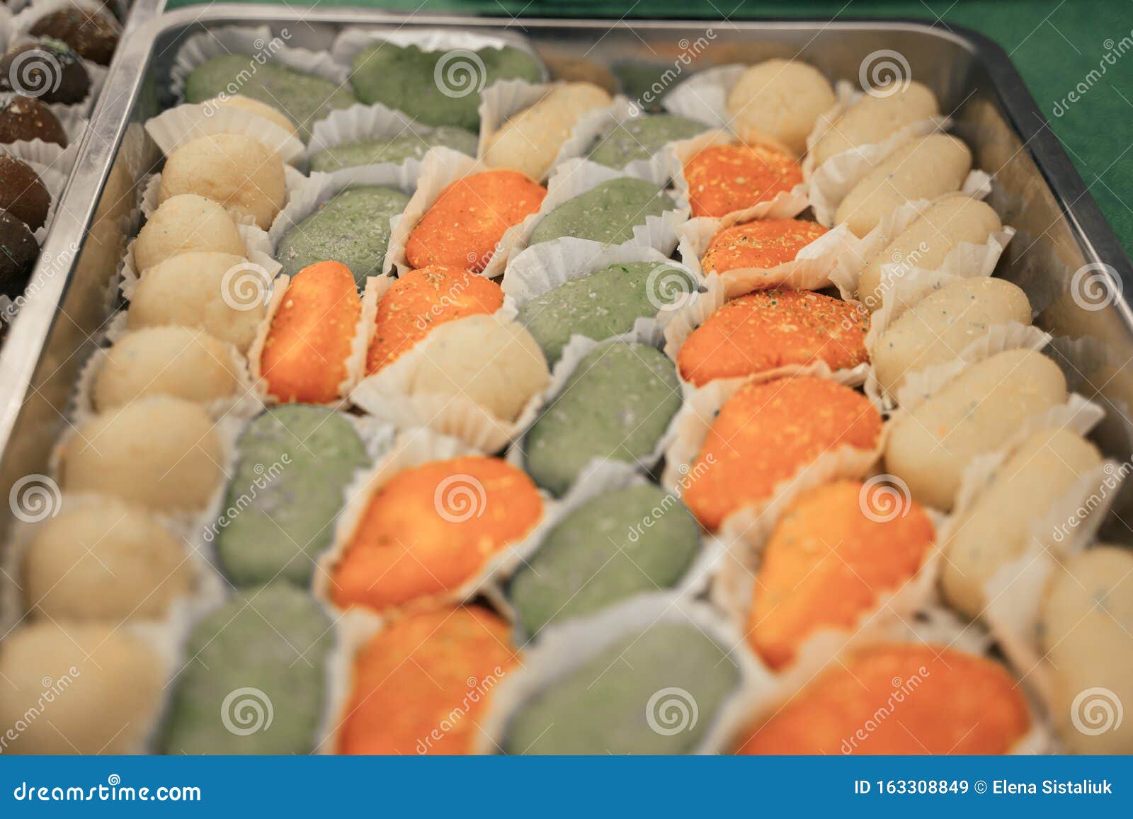 Close Up of Bowls of Traditional Indian Sweets Stock Image Image of