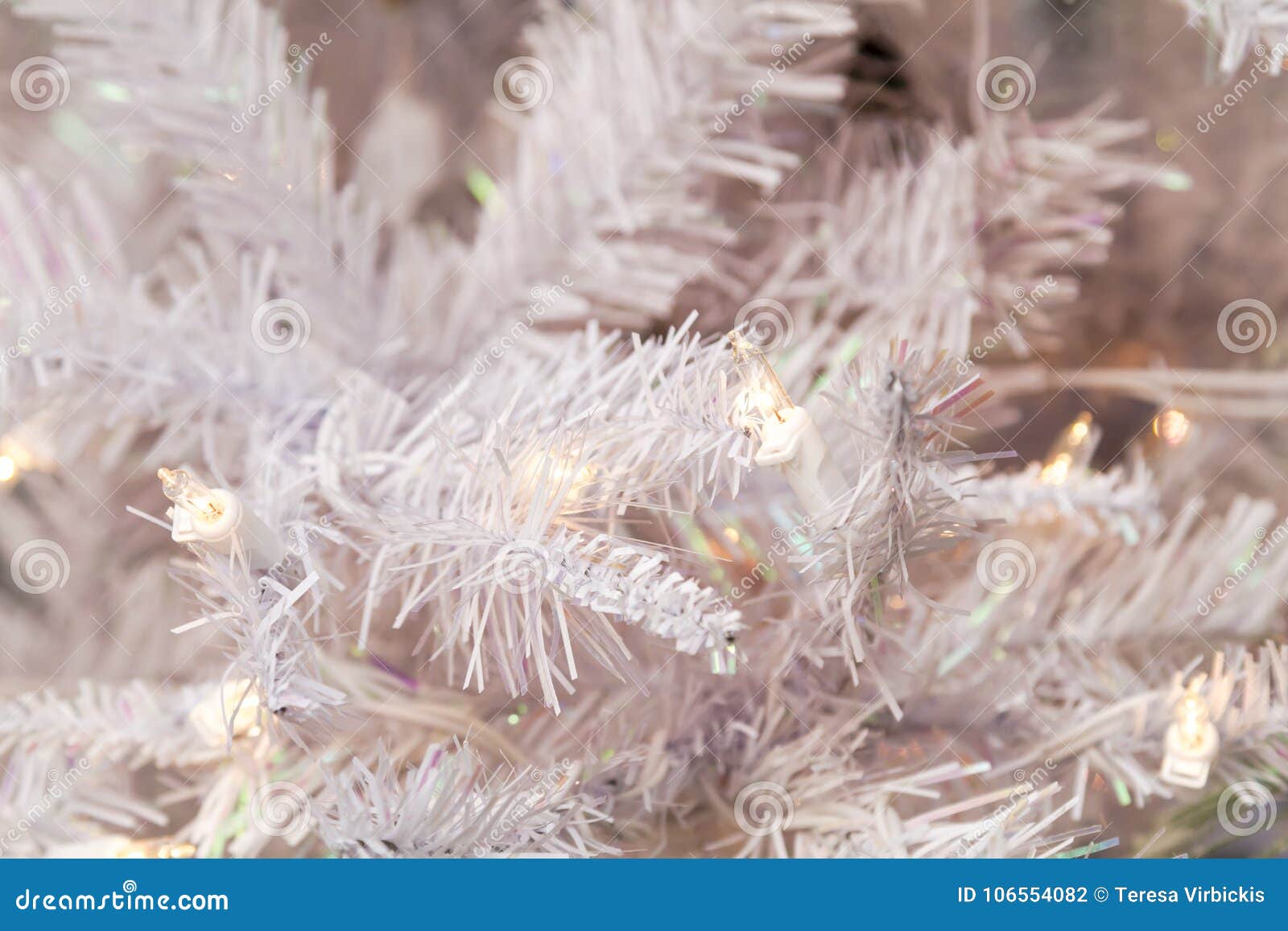 White Christmas Tree with Light Stock Photo Image of christmas, decor